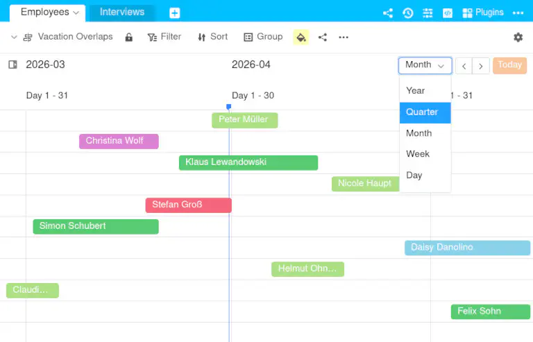 Options d&rsquo;affichage de la ligne de temps