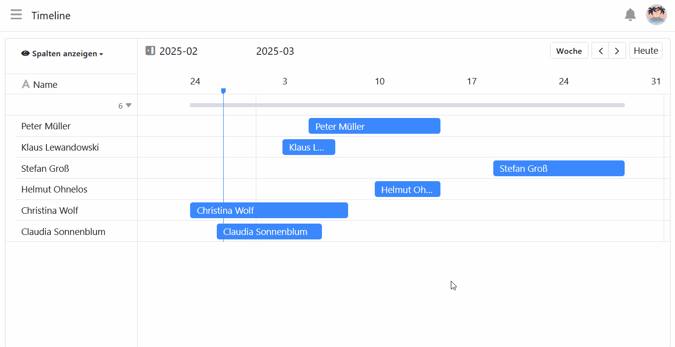 Изменение записей на страницах временной шкалы