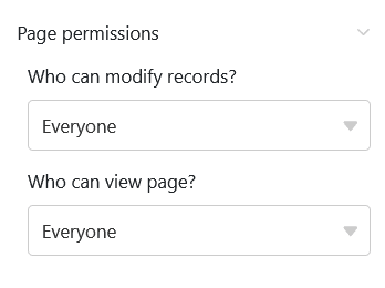 Разрешения для страниц временной шкалы