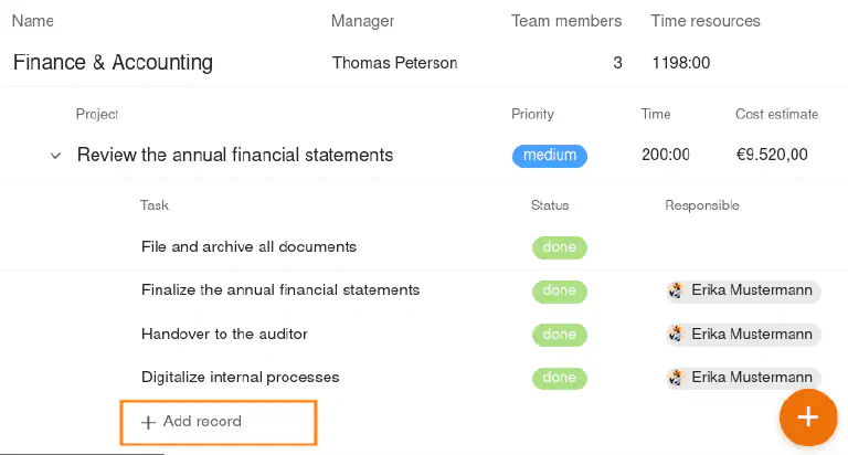 ajouter et modifier des enregistrements dans la vue arborescente