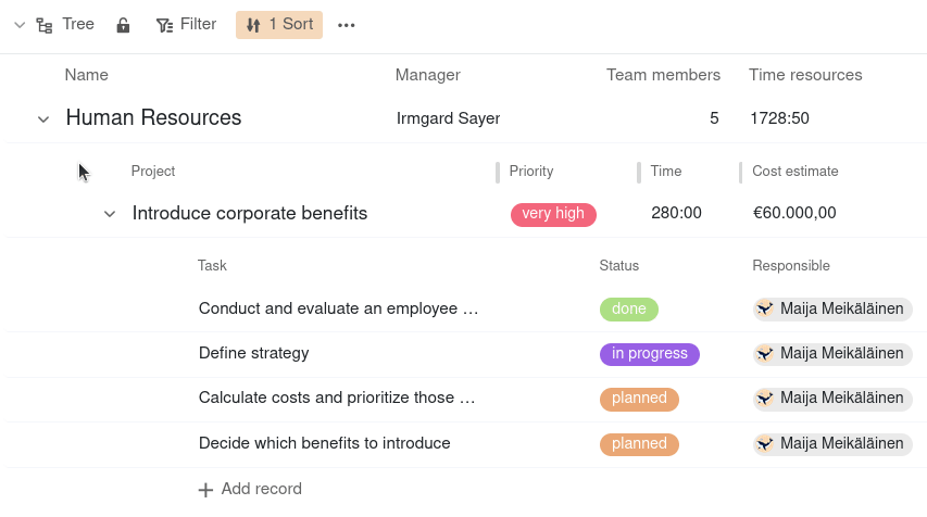 réduire les enregistrements dans l&rsquo;arborescence