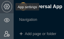 Abra la configuración de la aplicación universal