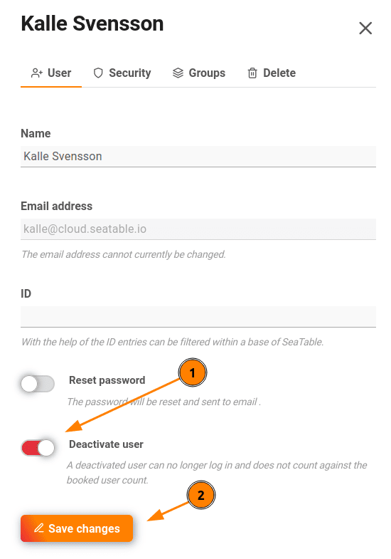 Reactivate deactivated user.