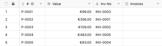 Manuelle Erweiterung der Tabelle “Payments” um zwei Spalten