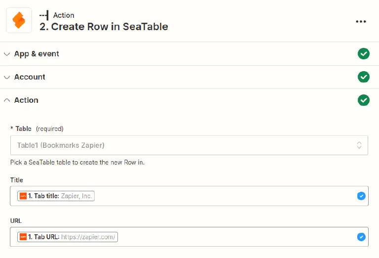 Trigger: Crear Fila en SeaTable