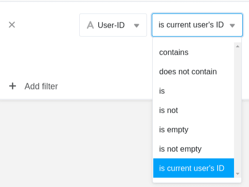 Ejemplo de filtro por ID de usuario