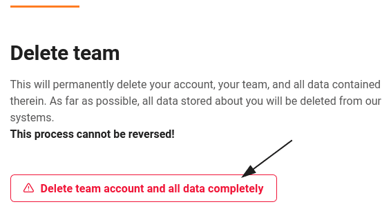 Haz clic en “Eliminar completamente la cuenta del equipo y todos los datos” en la parte inferior de la página.