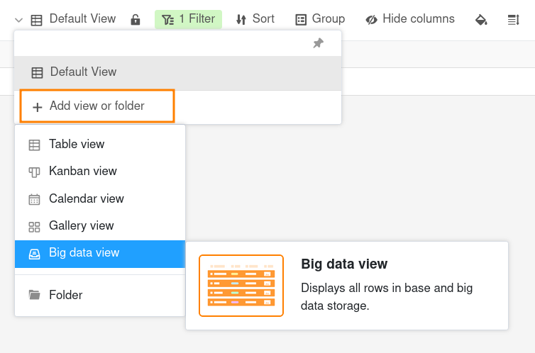 la vista de big data