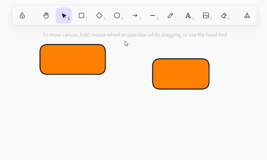Hand tool in the whiteboard plug-in