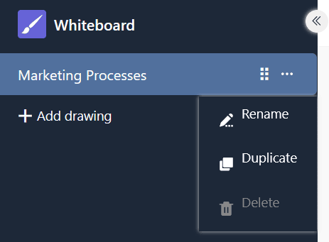 Whiteboard drawing options