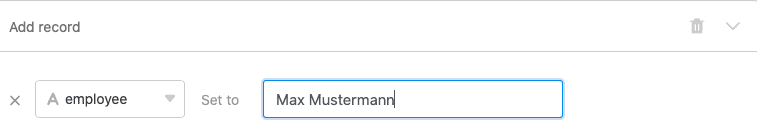 Definieren Sie den Eintrag, den Sie zur Tabelle hinzufügen möchten