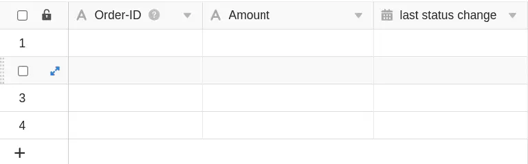 Tabla en la que se recogen automáticamente las horas del último cambio de estado