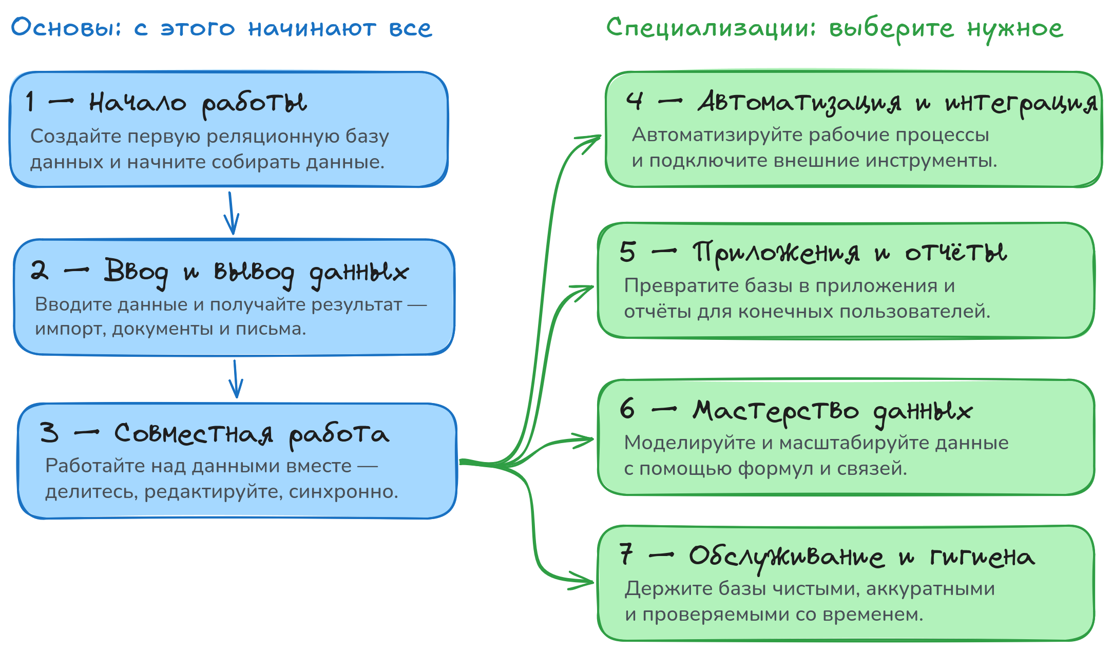 Древовидная схема онлайн-курсов и их тем