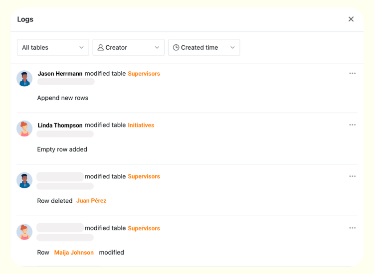 Journaux des modifications SeaTable pour la gestion des versions et les pistes d'audit dans l'ITSM