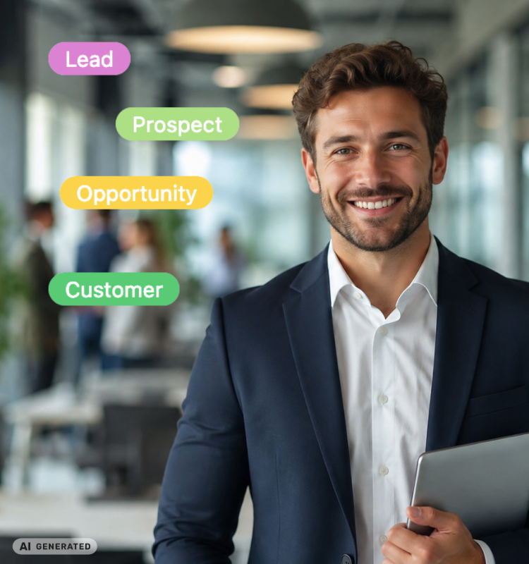 Gestionnaire de clients avec les options proposées par SeaTable