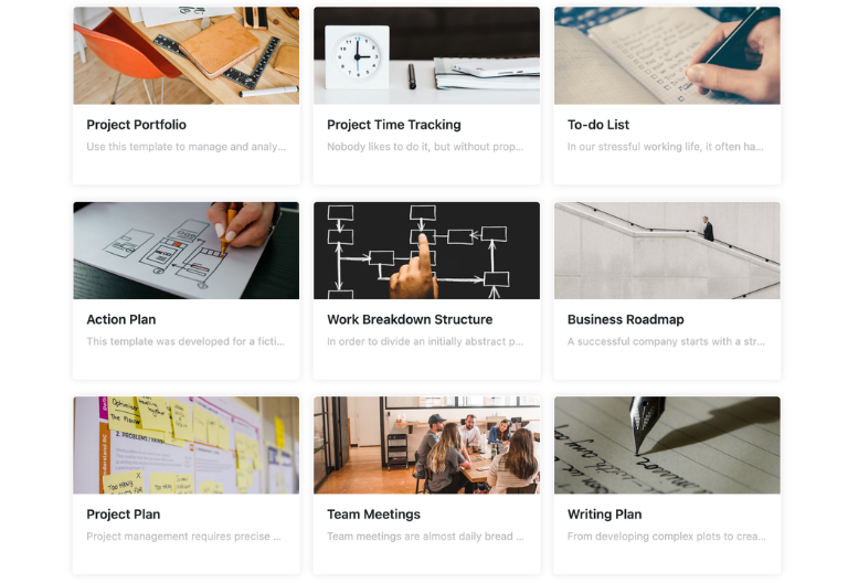 Free SeaTable templates, including project plan, to-do list and action plan