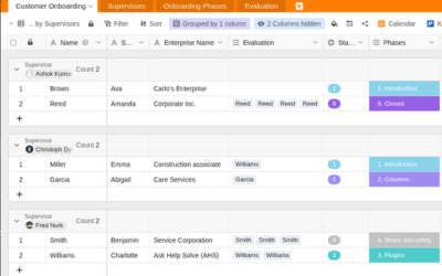 Шаблон SeaTables для адаптации новых клиентов, направленный на удержание с самого первого дня