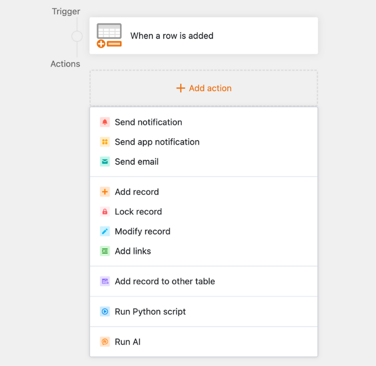 Интерфейс SeaTable с перечнем предложений, столбцами статуса и кнопками действий для создания предложений