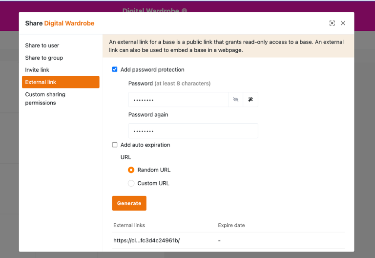 Kleiderschrank App mit Wunschlist für Freunde und Verwandte.