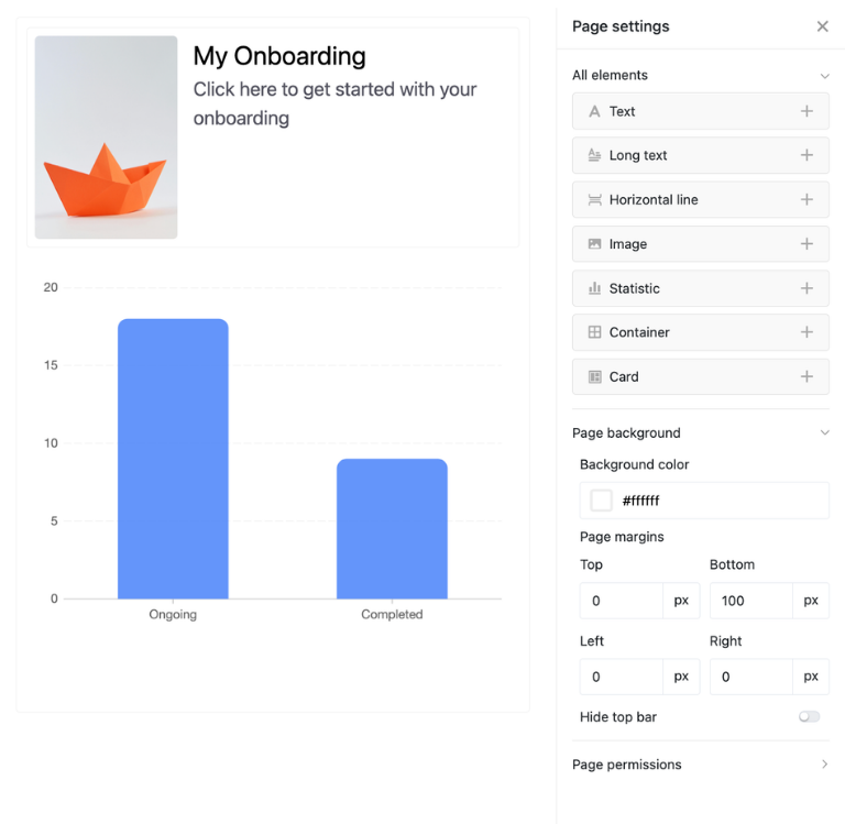 Visualização da aplicação no SeaTable App Builder com formulários e lista de verificação de integração