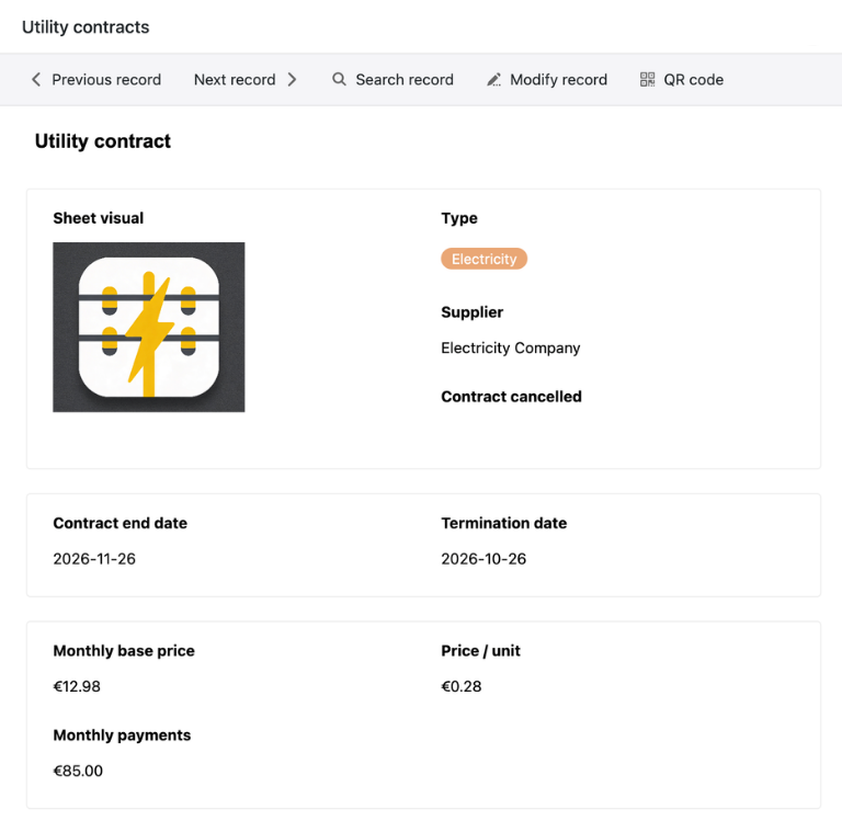 Монитор энергопотребления с картотекой данных по договорам