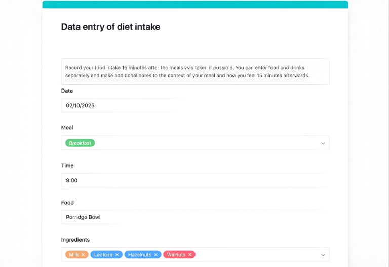 Бесплатное онлайн-приложение для ведения пищевого дневника с SeaTable, таблицей, возможностью настройки, обмена с врачами, высокой степенью защиты данных и мобильным доступом