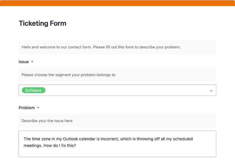 Таблица заявок с указанием статуса, приоритета, ответственного лица и хода выполнения в службе технической поддержки