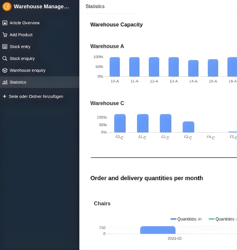 Универсальное приложение SeaTable No-Code в качестве фронт-энда для управления складом с формами, панелями KPI и целевыми запросами по запасам