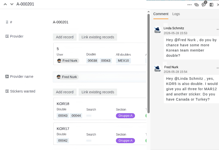 Chat feature for transparent, real-time communication
