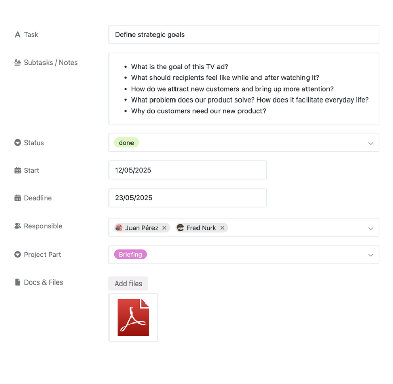 Plantilla de plan de proyecto con vistas de Gantt, Kanban y calendario en SeaTable