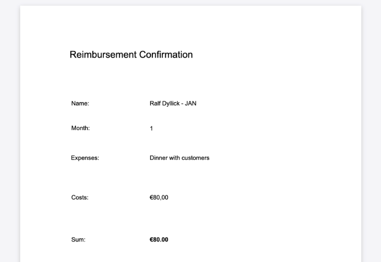 Freigabeprozess und Dokumentenerstellung für digitale Reisekostenabrechnungen in SeaTable