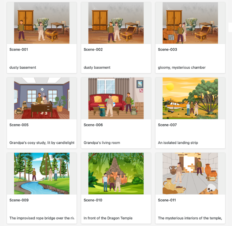 Aplicación interactiva de guiones gráficos con formularios, vistas de galería, tableros Kanban y vistas de línea de tiempo en SeaTable