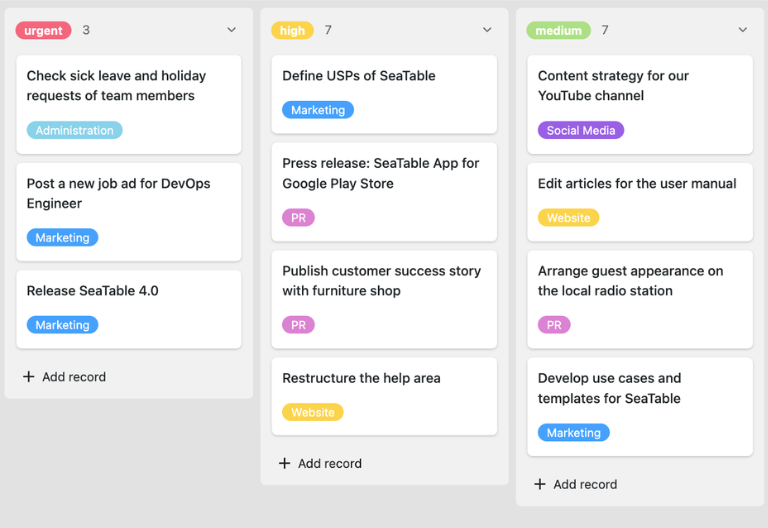 Kanban-Boards zur Steuerung von Fortschritt und Prioritäten in der To-do-Liste Vorlage