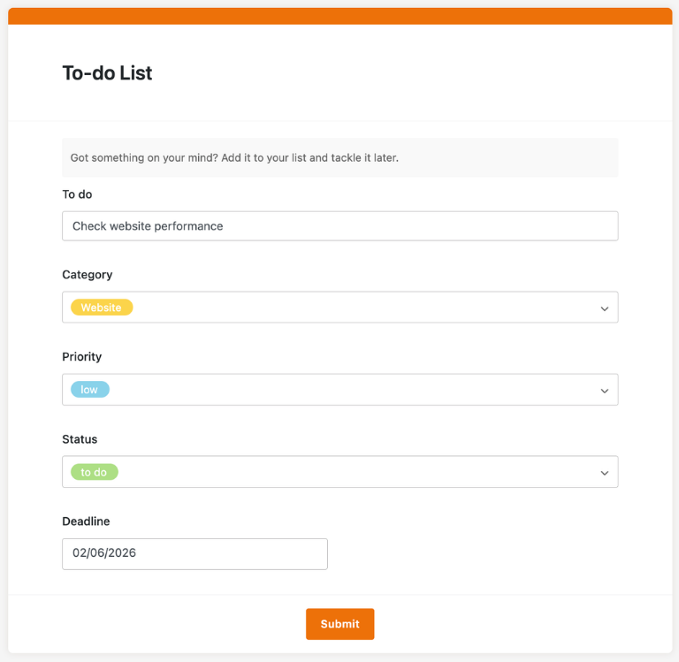 Interaktive To-do-Listen-App mit Tabellen-, Kanban- und Kalender-Ansichten in SeaTable
