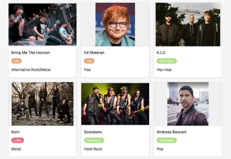Kanban view with event planning checklist, tasks, and status for events