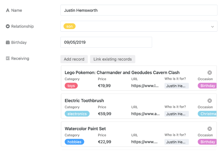Wish List Template with a Clear Overview of Wishes