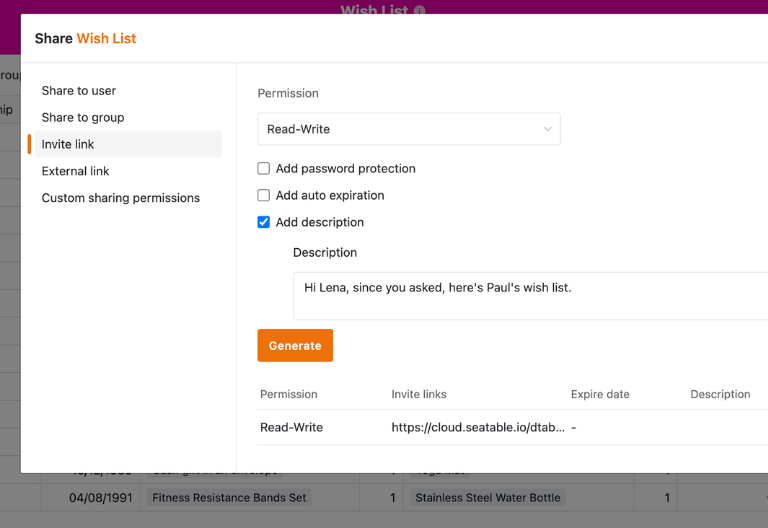 Granular Permission Management in the Wish List Template