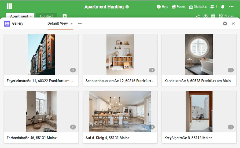 Flat search with SeaTable