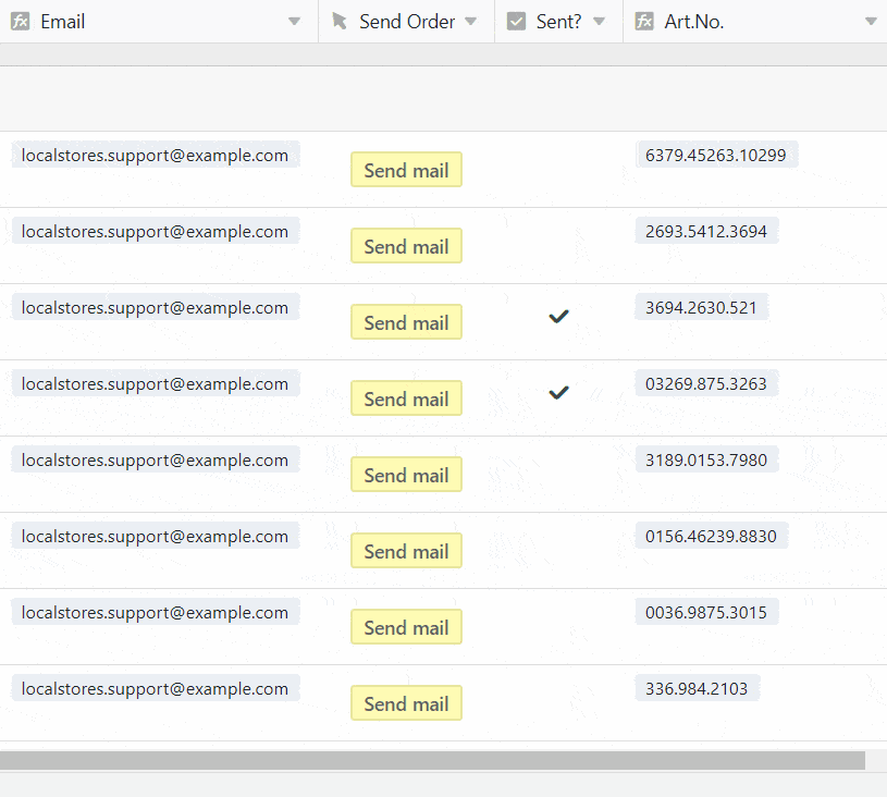 Send orders automatically with SeaTable