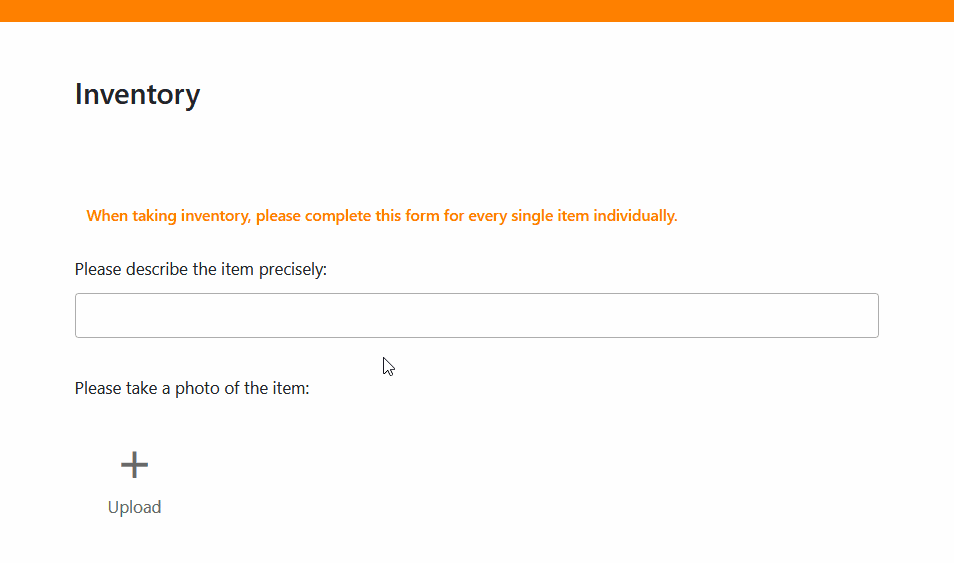 Submit an item during inventory