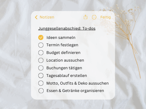 Checklist for a stag party