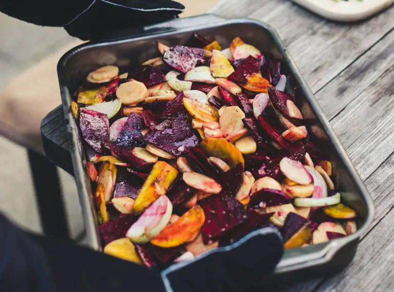 Meal prep with oven vegetables