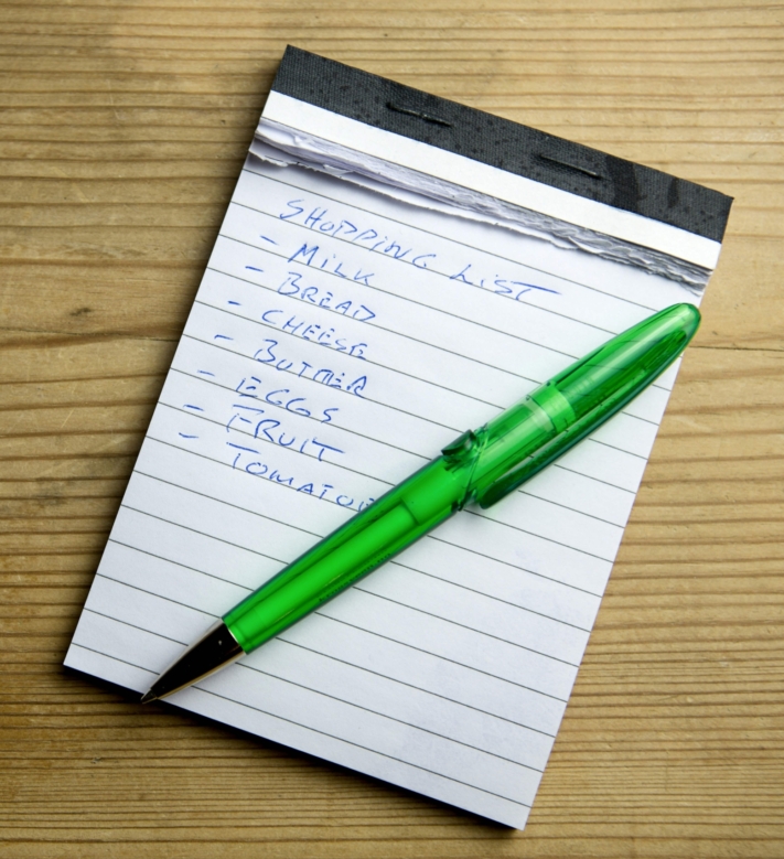 A shopping list will help you to get through your shopping without spending more money