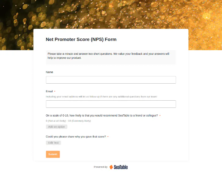 Net promoter score survey