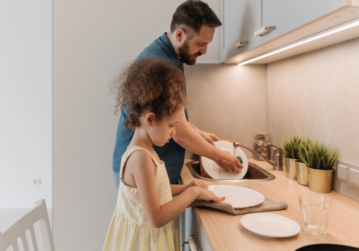 Teamwork is the key to a successful cleaning schedule.