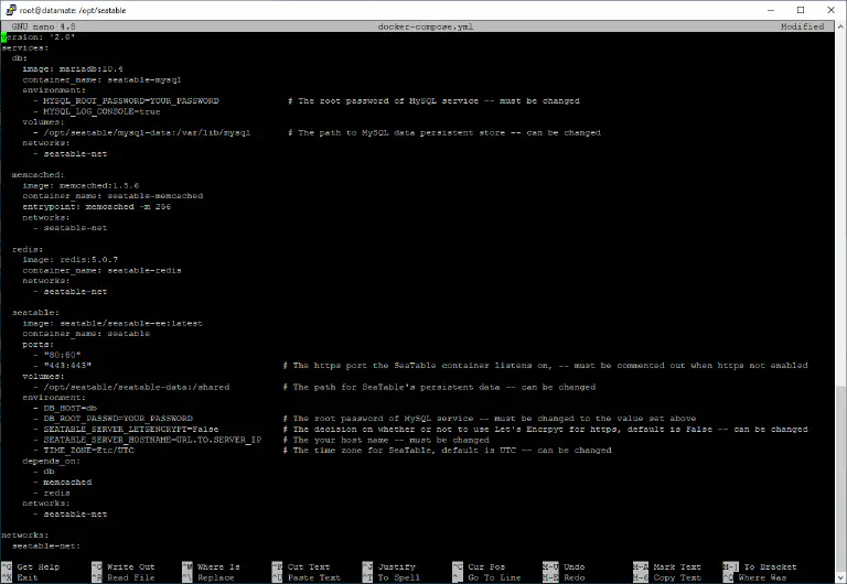 docker-compose.yml file