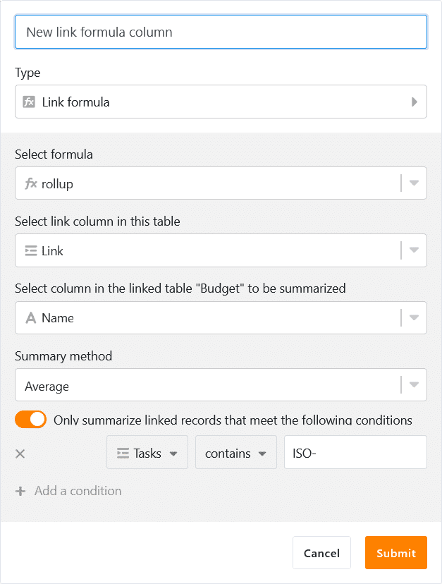 New column type Link Formula