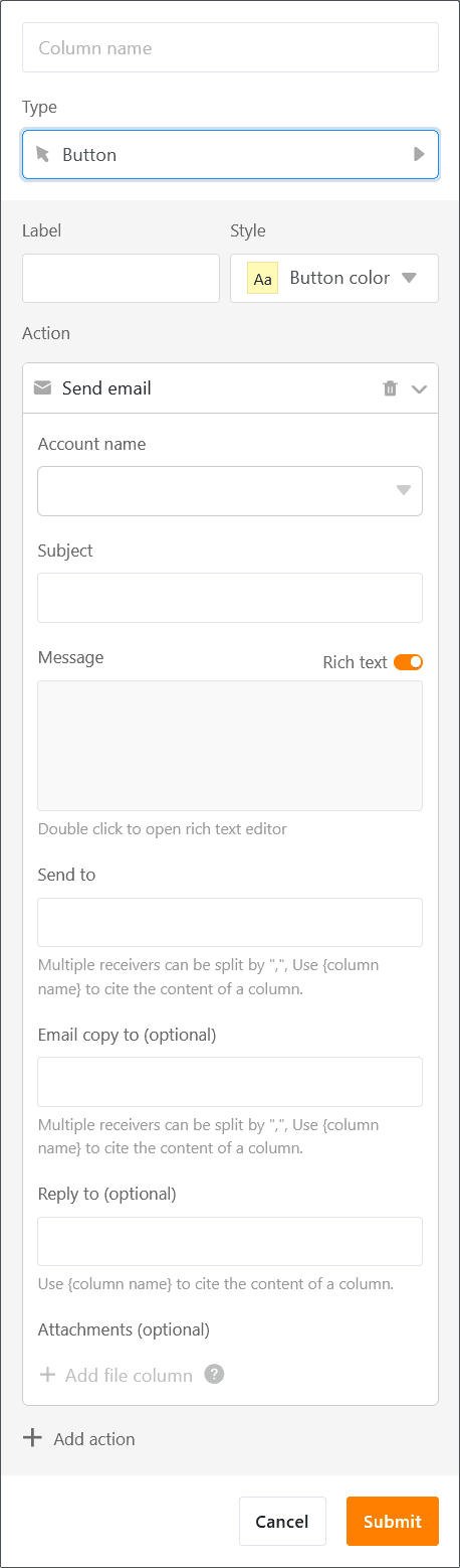 SeaTable 3.3 supports HTML emails