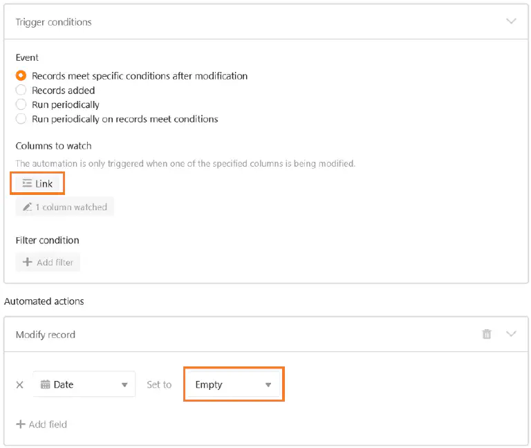 New options for automations