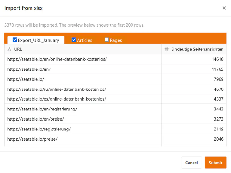 Excel-Import
